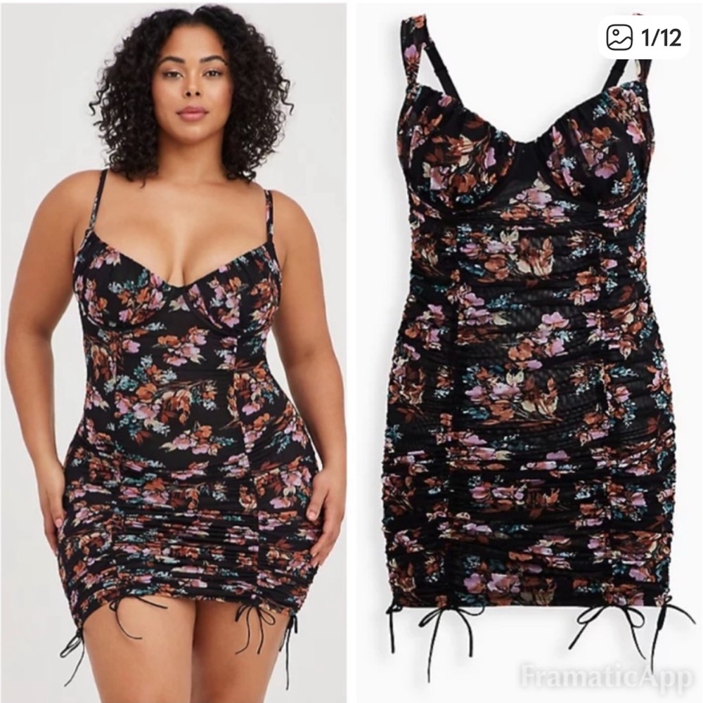 Torrid Floral Ruched Chemise